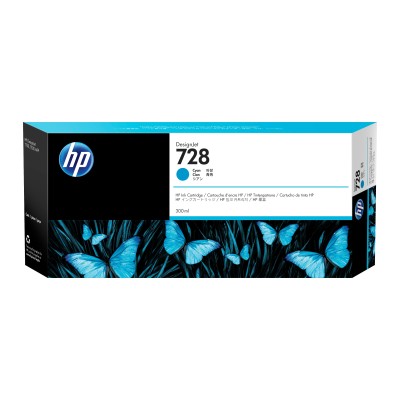 HP 728 DesignJet cartouche d'encre cyan, 300 ml