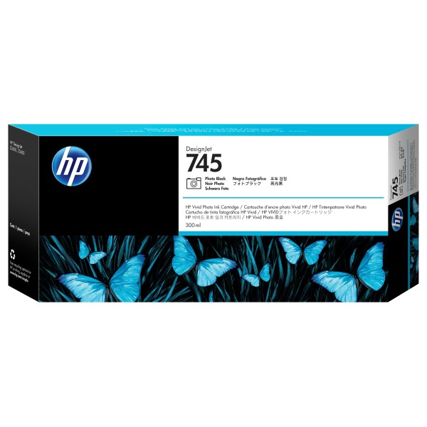 HP Cartouche d'encre DesignJet 745 noir photo, 300 ml
