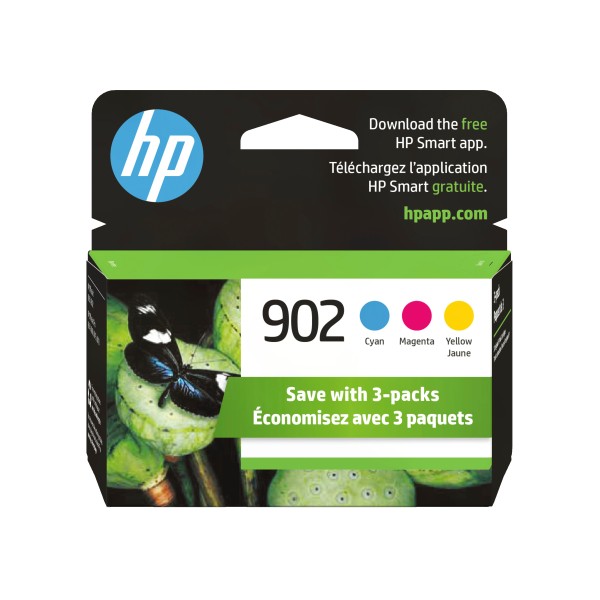 HP 902 3-pack Cyan/Magenta/Yellow Original Ink Cartridges