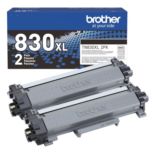 Brother TN-830XL2PK Cartouche de toner 2 pièce(s) Original Noir