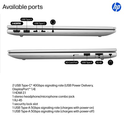 HP EliteBook 6 G1q Next Gen AI PC Wolf Pro Security Edition Copilot+ PC Snapdragon X1P-42-100 Laptop 14" WUXGA 16 GB