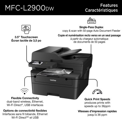 Brother MFC-L2900DW imprimante multifonction Laser A4 1200 x 1200 DPI 36 ppm Wifi