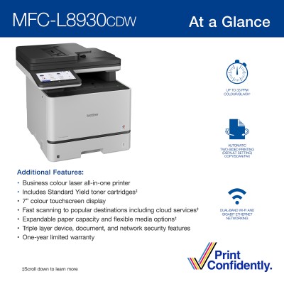 Brother MFC-L8930CDW Colour Laser Multifunction Printer / Copier