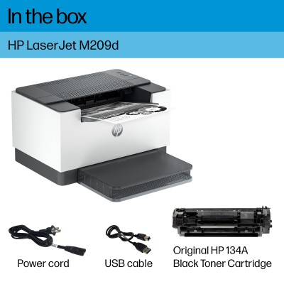 HP LaserJet M209d Noir et blanc Imprimante, Recto verso