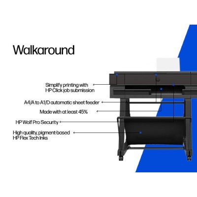 HP DesignJet T870 24-in Printer with 2-year warranty