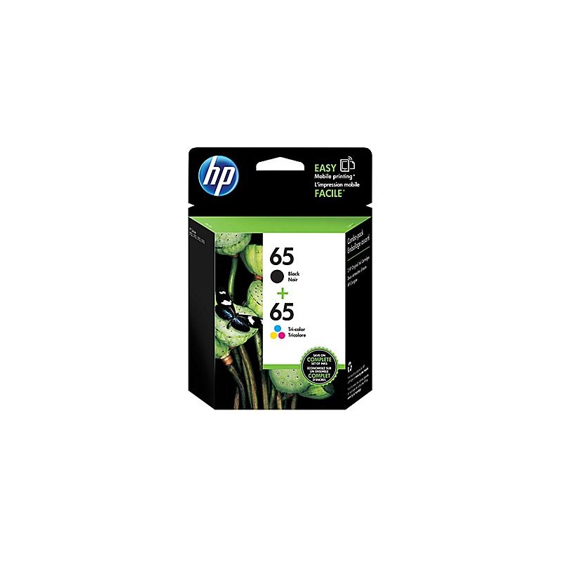 HP 65 Black Tri Colour Original Ink Cartridges 2 Pack T0A36AN   Hp 65 Black Tri Colour Original Ink Cartridges 2 Pack T0a36an 