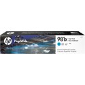 HP 981X Cyan High Yield Original PageWide Cartridge (L0R09A)