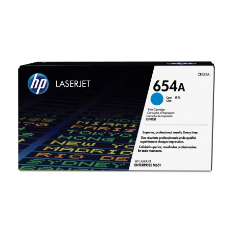 HP 654A Cyan Original LaserJet Toner Cartridge