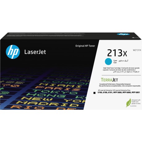 HP 213X High Yield Cyan Original LaserJet Toner Cartridge