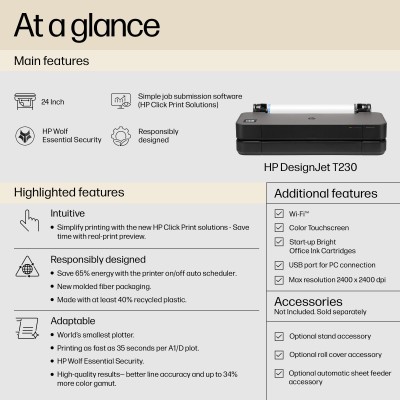 HP Designjet Imprimante T230 de 24 pouces