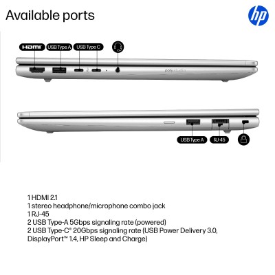 HP ProBook 4 G1i 14 inch Notebook AI PC Wolf Pro Security Edition Silver