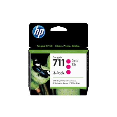 HP 711 pack de 3 cartouches d'encre DesignJet magenta, 29 ml
