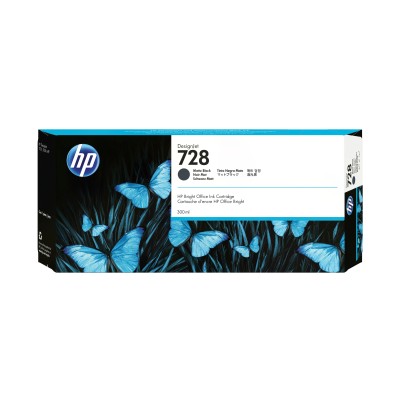 HP 728 cartouche d'encre DesignJet noire mate 300 ml