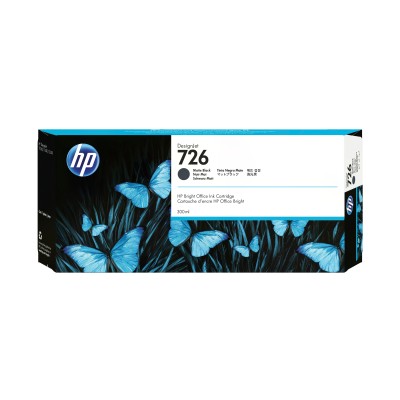 HP 726 cartouche d'encre DesignJet noir mat, 300 ml